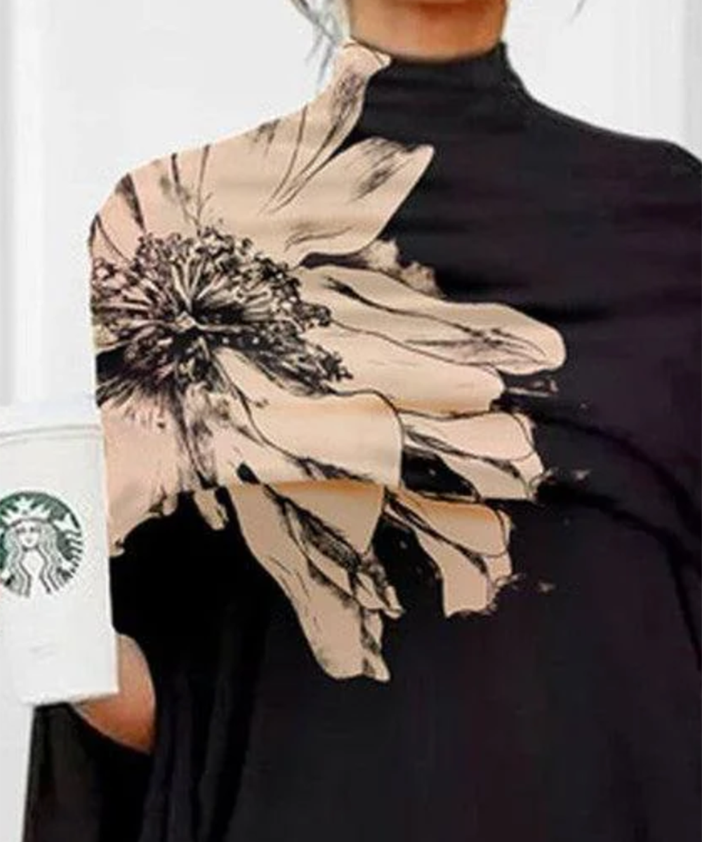 Nayira – Haut à Col Montant Imprimé