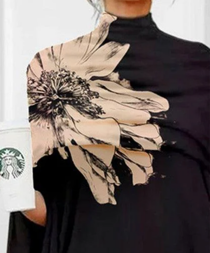 Nayira – Haut à Col Montant Imprimé