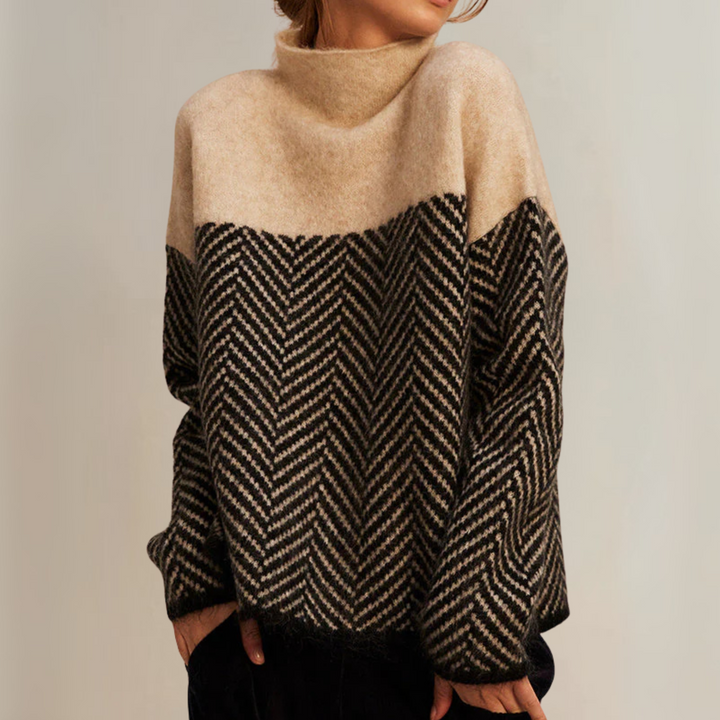 Clara | Pull à Motif Chevron Élégant