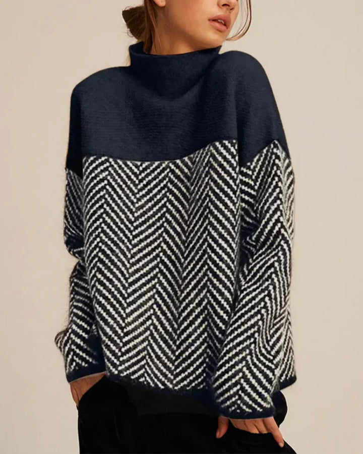 Clara | Pull à Motif Chevron Élégant