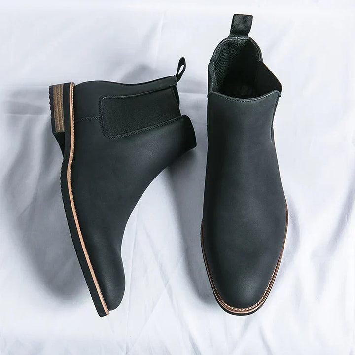 Adrien Noir | Bottines Chelsea en Cuir Véritable
