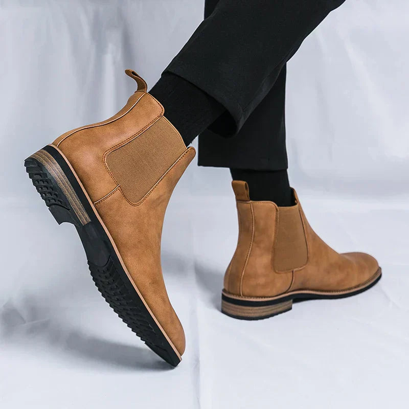 Adrien Noir | Bottines Chelsea en Cuir Véritable
